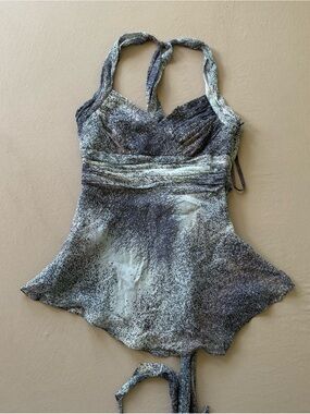 BCBG Maxazria Silk Chiffon Halter Top